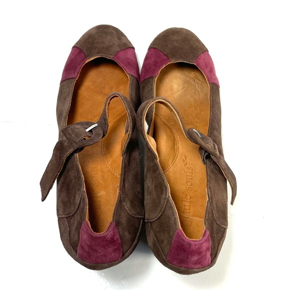 Gentle Souls Women’s Platform Mary Jane Wedge Shoes Brown/Red Suede Size 10M - Picture 9 of 12
